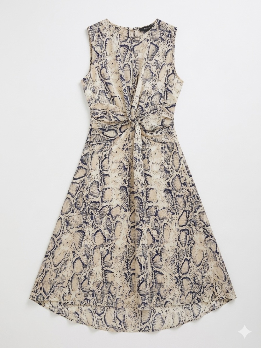 Aqua Snake Print Sleeveless Midi Dress Size XS Mob Wife, Timeless